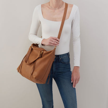 HOBO Discount - Harley Satchel In Pebbled Leather - Warm Honey