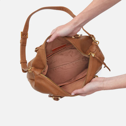HOBO Discount - Harley Satchel In Pebbled Leather - Warm Honey