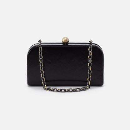 HOBO Premium - Lauren Minaudiere In Polished Leather - Black
