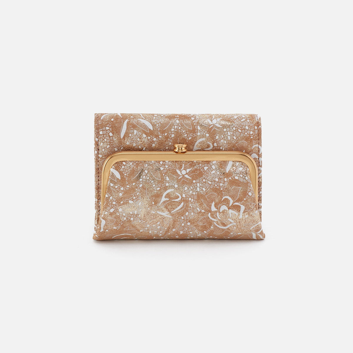 HOBO Great Value - Robin Compact Wallet In Printed Leather - Gilded Petals
