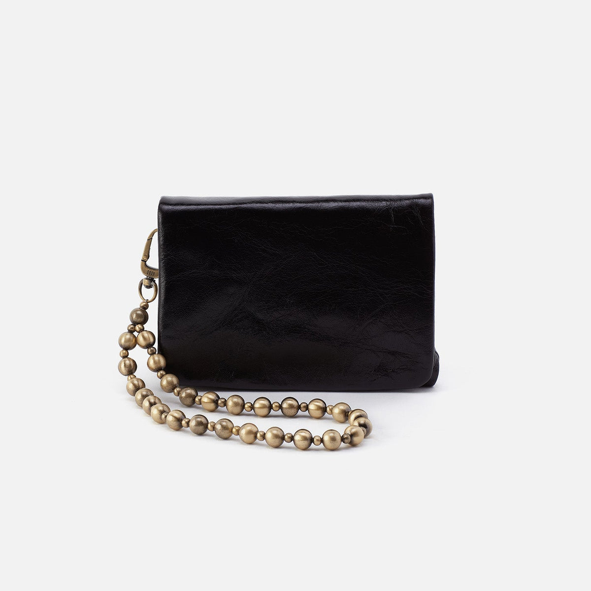HOBO Recommended - Ross Bead Wristlet In Polished Leather - Black