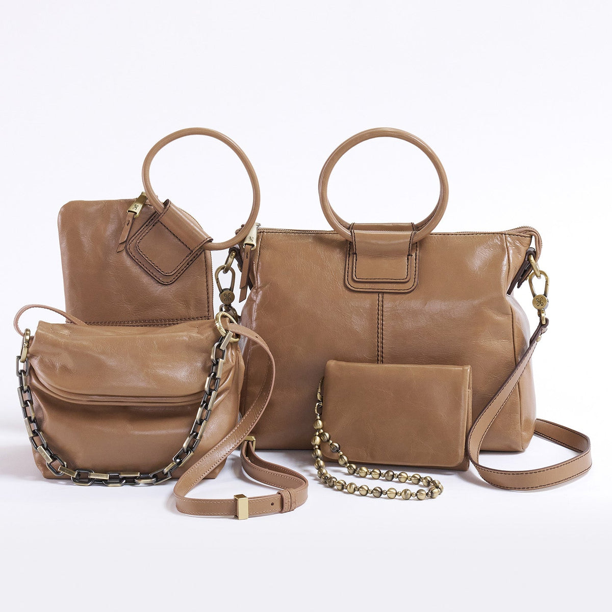 HOBO Recommended - Sheila Medium Satchel In Polished Leather - Cashmere
