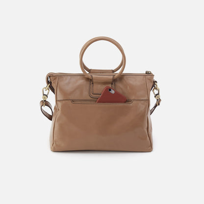 HOBO Recommended - Sheila Medium Satchel In Polished Leather - Cashmere