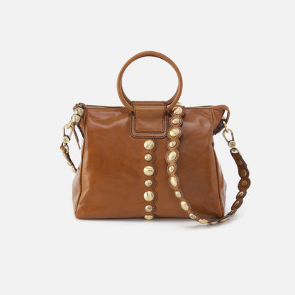 HOBO Deals - Sheila Medium Satchel In Polished Leather - Truffle With Studs