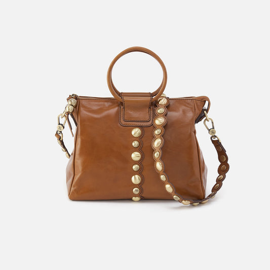 HOBO Deals - Sheila Medium Satchel In Polished Leather - Truffle With Studs