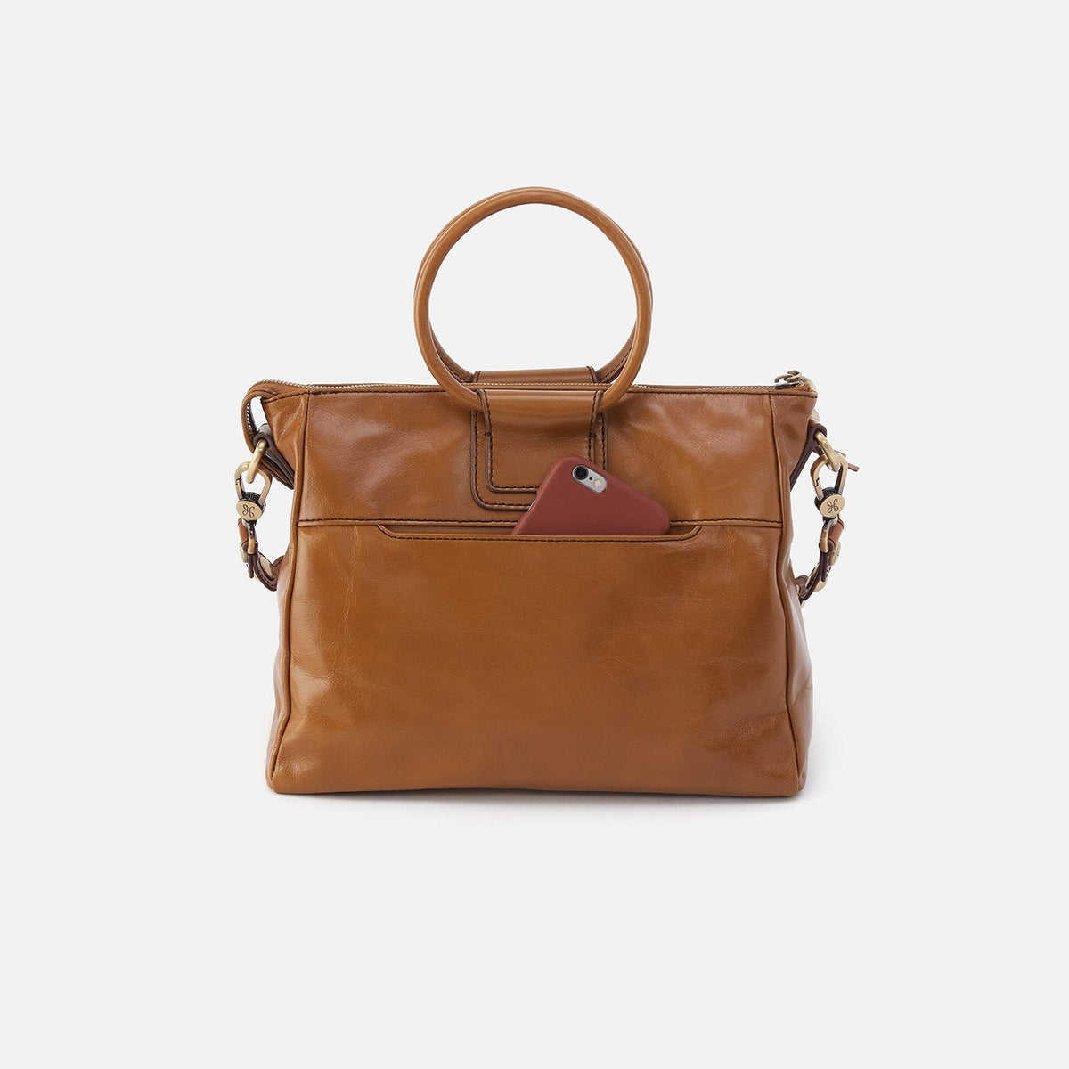 HOBO Deals - Sheila Medium Satchel In Polished Leather - Truffle With Studs