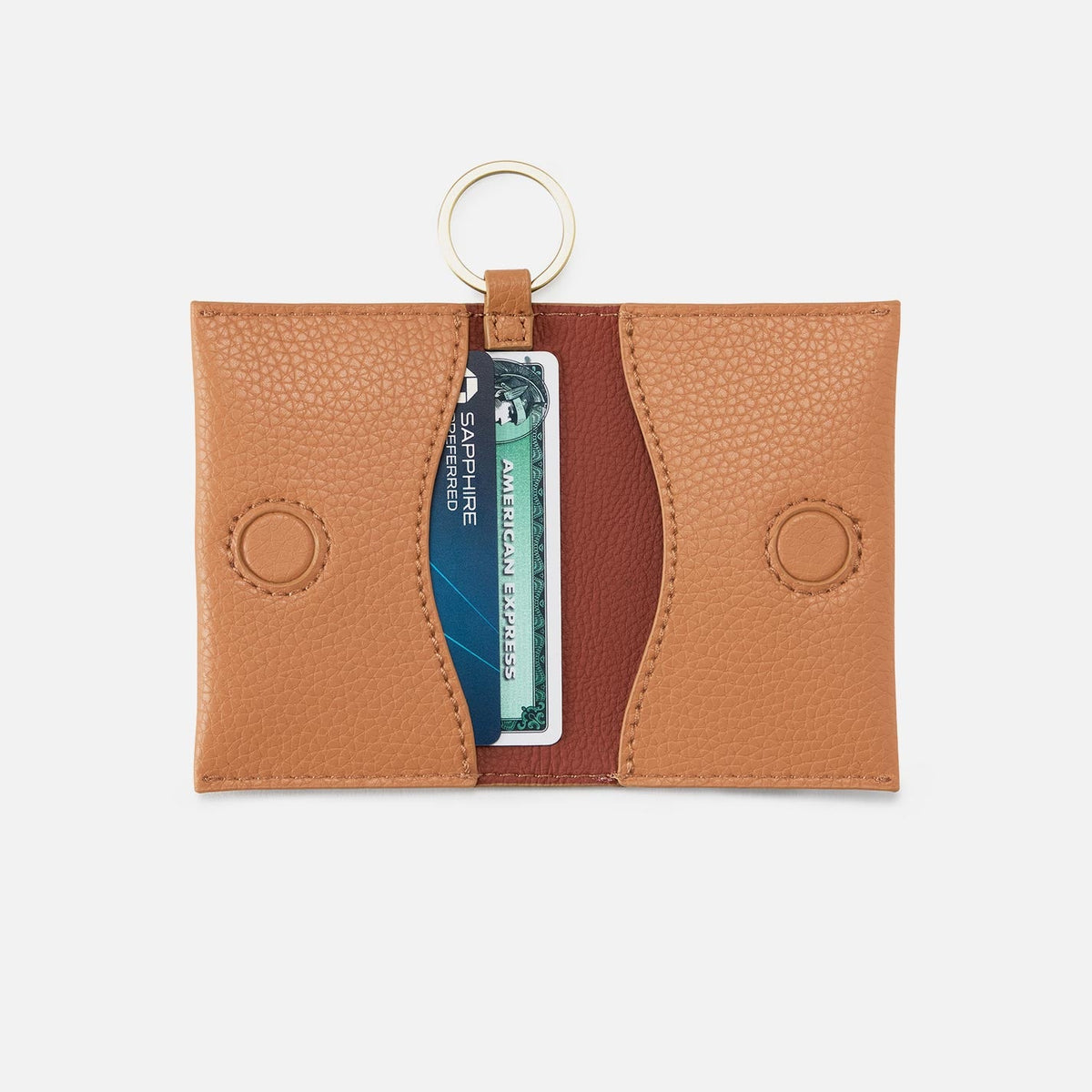 HOBO Smart Buy - Vida Card Case in Micro Pebbled Leather - Biscuit