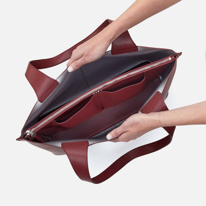 HOBO Discount - Vida Large Tote In Micro Pebbled Leather - Port And Silver