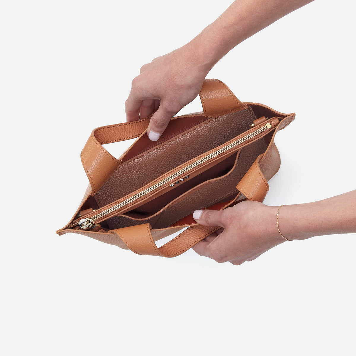 HOBO Featured - Vida Small Tote in Micro Pebbled Leather - Biscuit