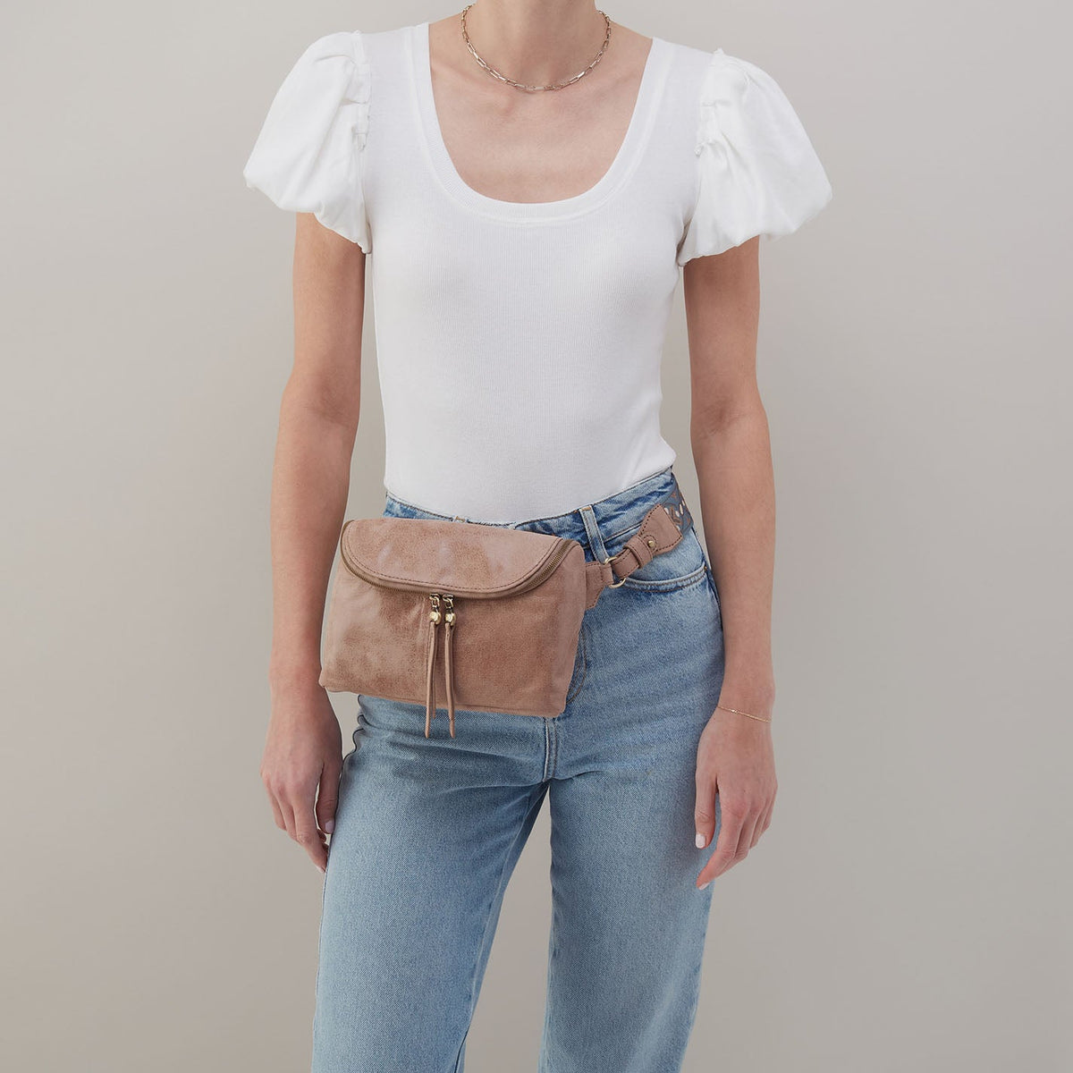 HOBO Premium - Fern Large Belt Bag In Buffed Leather - Hazel