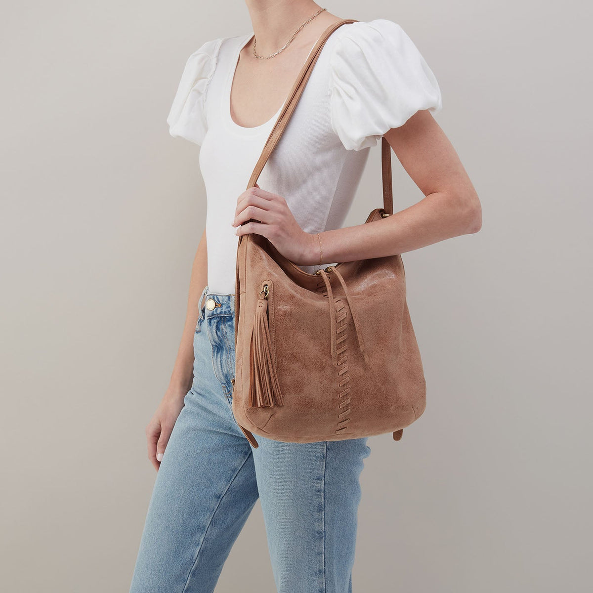 HOBO Classic - Merrin Convertible Backpack In Buffed Leather - Hazel