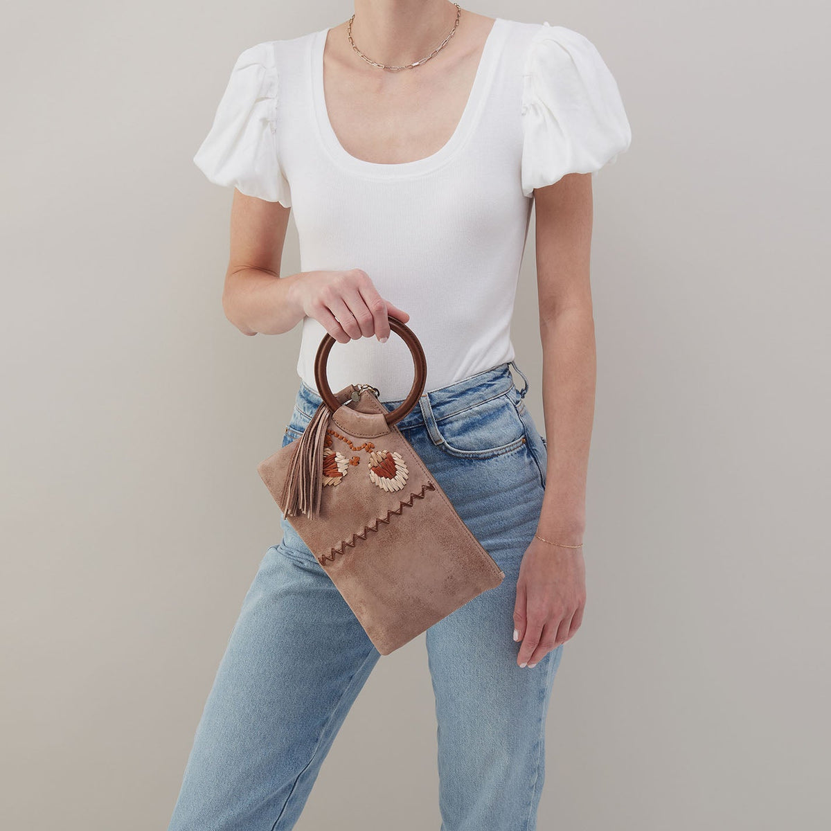 HOBO Premium - Sheila Clutch In Buffed Leather - Hazel