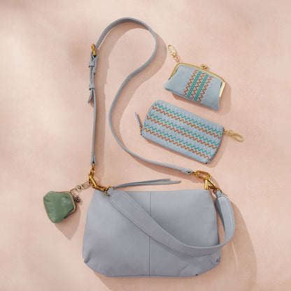 HOBO Discount - Advance Shoulder Bag In Pebbled Leather - Blue Pearl