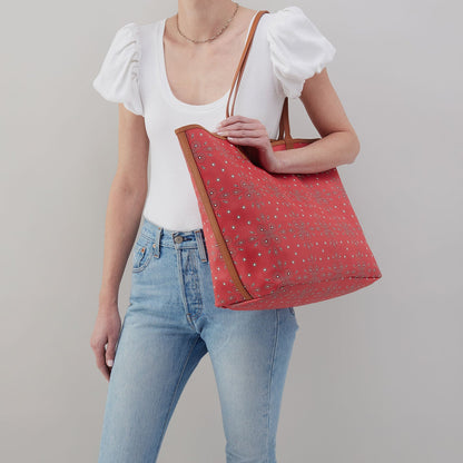 HOBO Top Pick - All That Tote Large In Coated Canvas - Red Journey Bandana