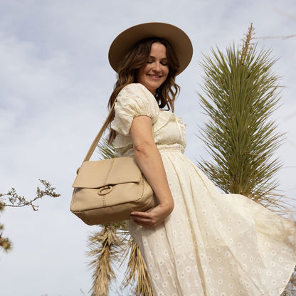 HOBO Deals - Austin Shoulder Bag In Pebbled Leather - Linen