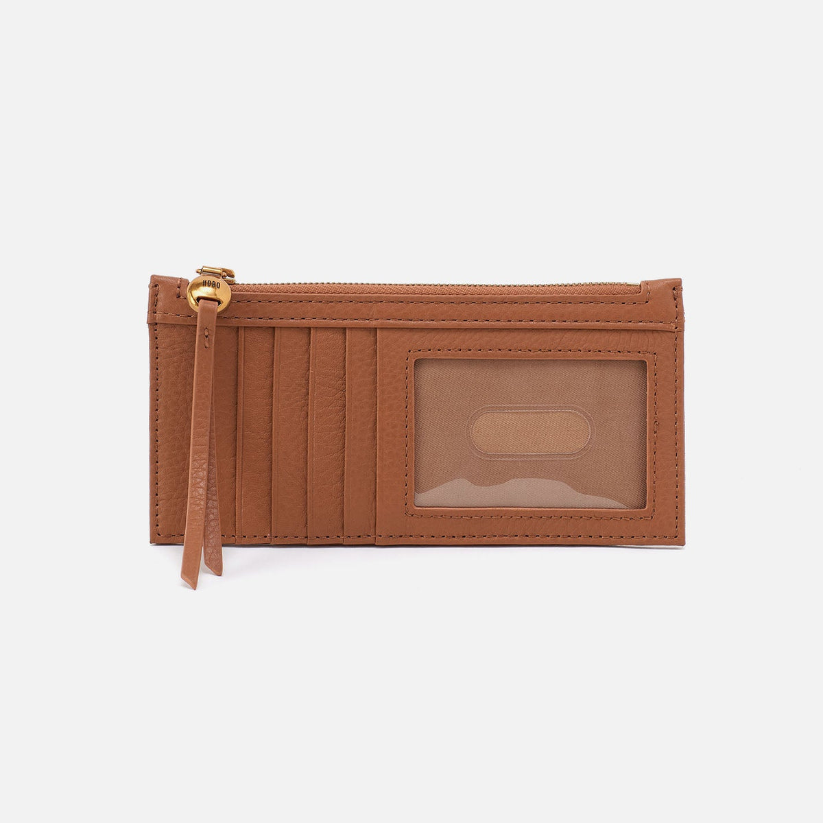 HOBO Signature - Carte Card Case In Pebbled Leather - Warm Honey