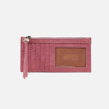 HOBO Featured - Carte Card Case In Tooled Embossed Leather - Mauve Tooled Emboss
