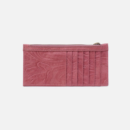 HOBO Featured - Carte Card Case In Tooled Embossed Leather - Mauve Tooled Emboss