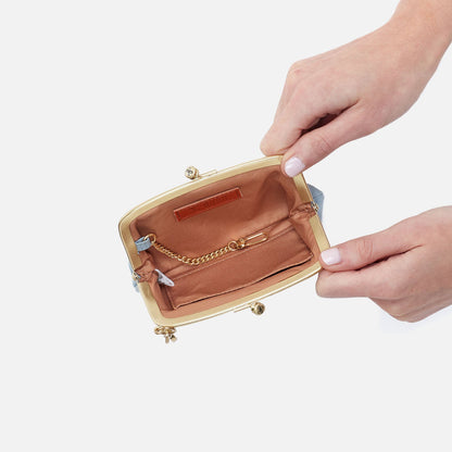 HOBO Quality - Cheer Frame Pouch In Buffed Leather - Sky