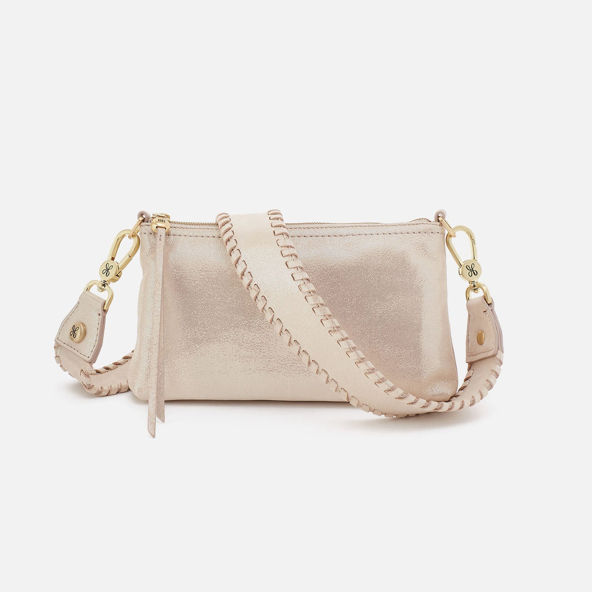 HOBO Latest - Darcy Crossbody In Metallic Leather - Sand Shimmer