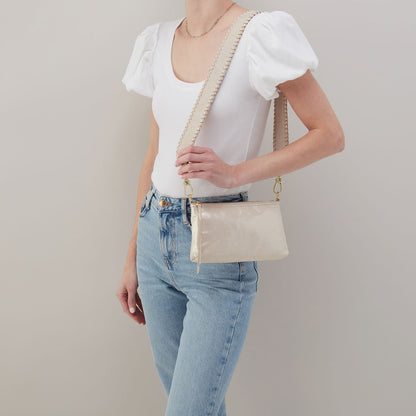 HOBO Latest - Darcy Crossbody In Metallic Leather - Sand Shimmer