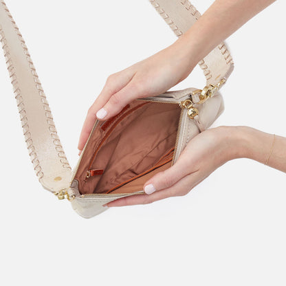 HOBO Latest - Darcy Crossbody In Metallic Leather - Sand Shimmer