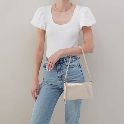 HOBO Latest - Darcy Crossbody In Metallic Leather - Sand Shimmer
