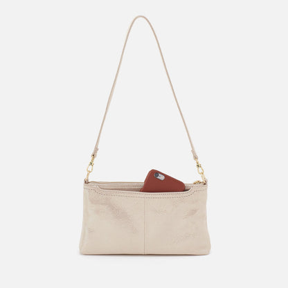 HOBO Latest - Darcy Crossbody In Metallic Leather - Sand Shimmer
