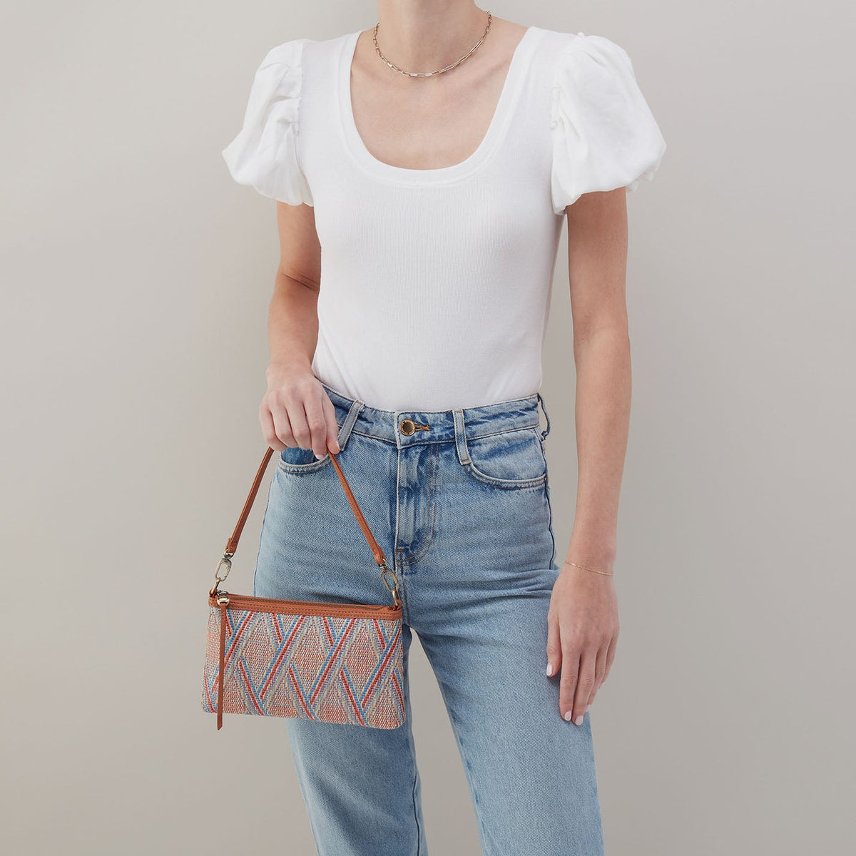 HOBO Sale - Darcy Crossbody In Multi Weave With Leather Trim - Sunset Raffia