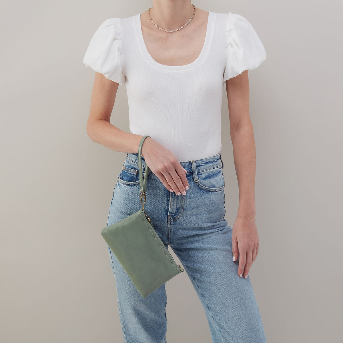 HOBO Sale - Darcy Crossbody In Polished Leather - Jade