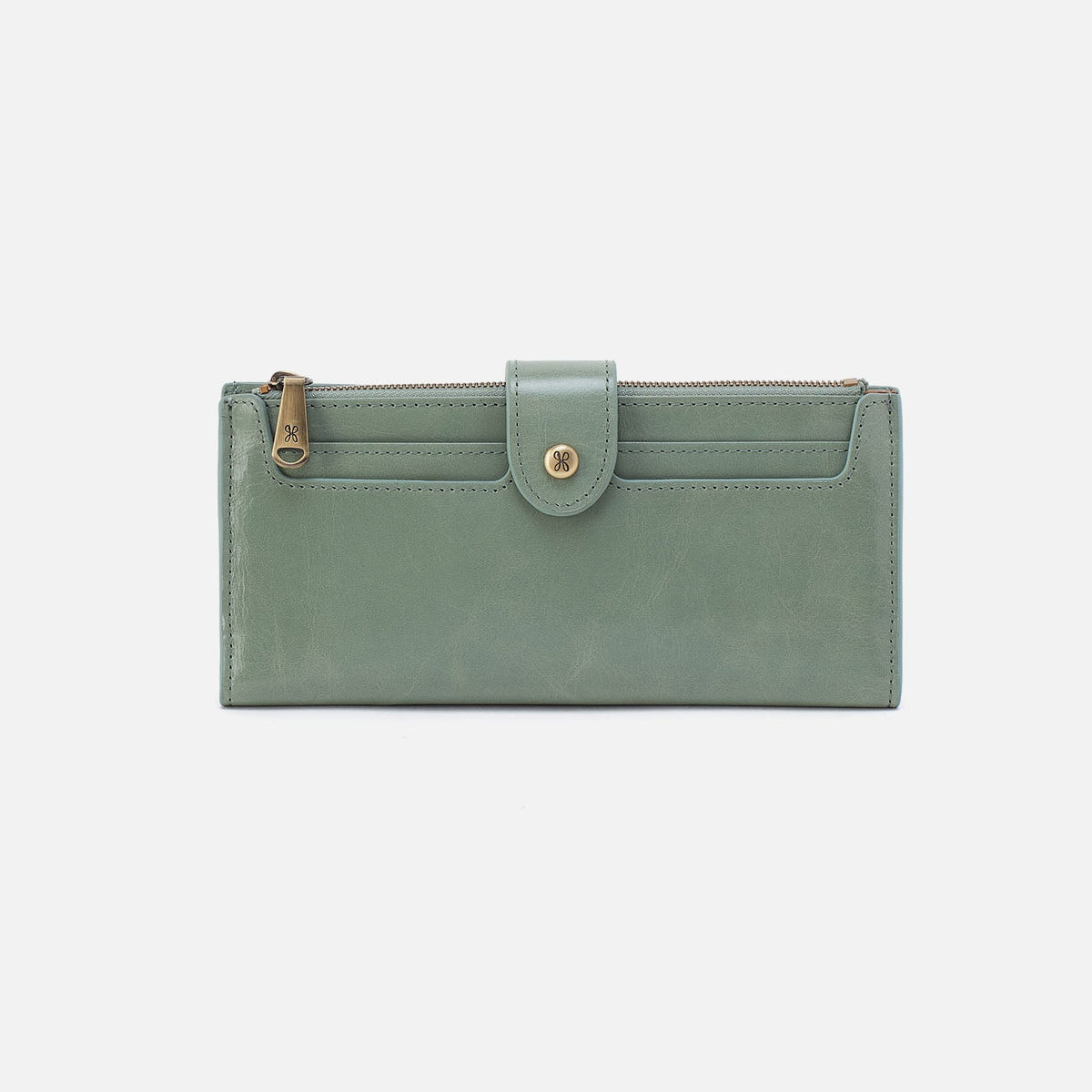 HOBO Value - Dunn Continental Wallet In Polished Leather - Jade