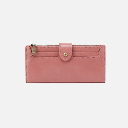 HOBO Hot Sale - Dunn Continental Wallet In Polished Leather - Rose