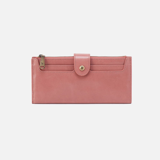 HOBO Hot Sale - Dunn Continental Wallet In Polished Leather - Rose