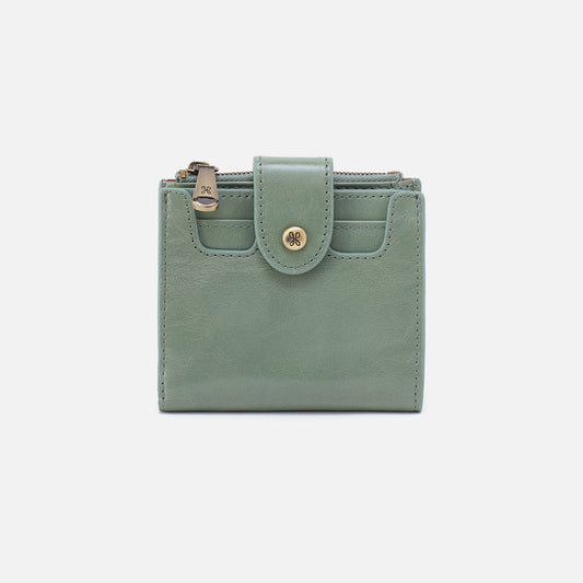 HOBO Essential - Dunn Mini Wallet In Polished Leather - Jade