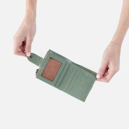 HOBO Essential - Dunn Mini Wallet In Polished Leather - Jade