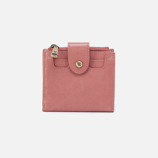 HOBO Trusted - Dunn Mini Wallet In Polished Leather - Rose