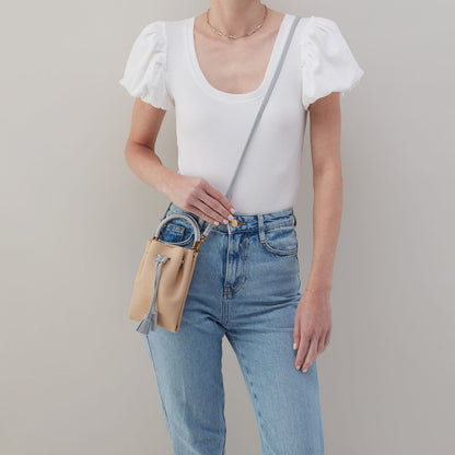 HOBO Premium - Eden Phone Crossbody In Pebbled Leather - Linen