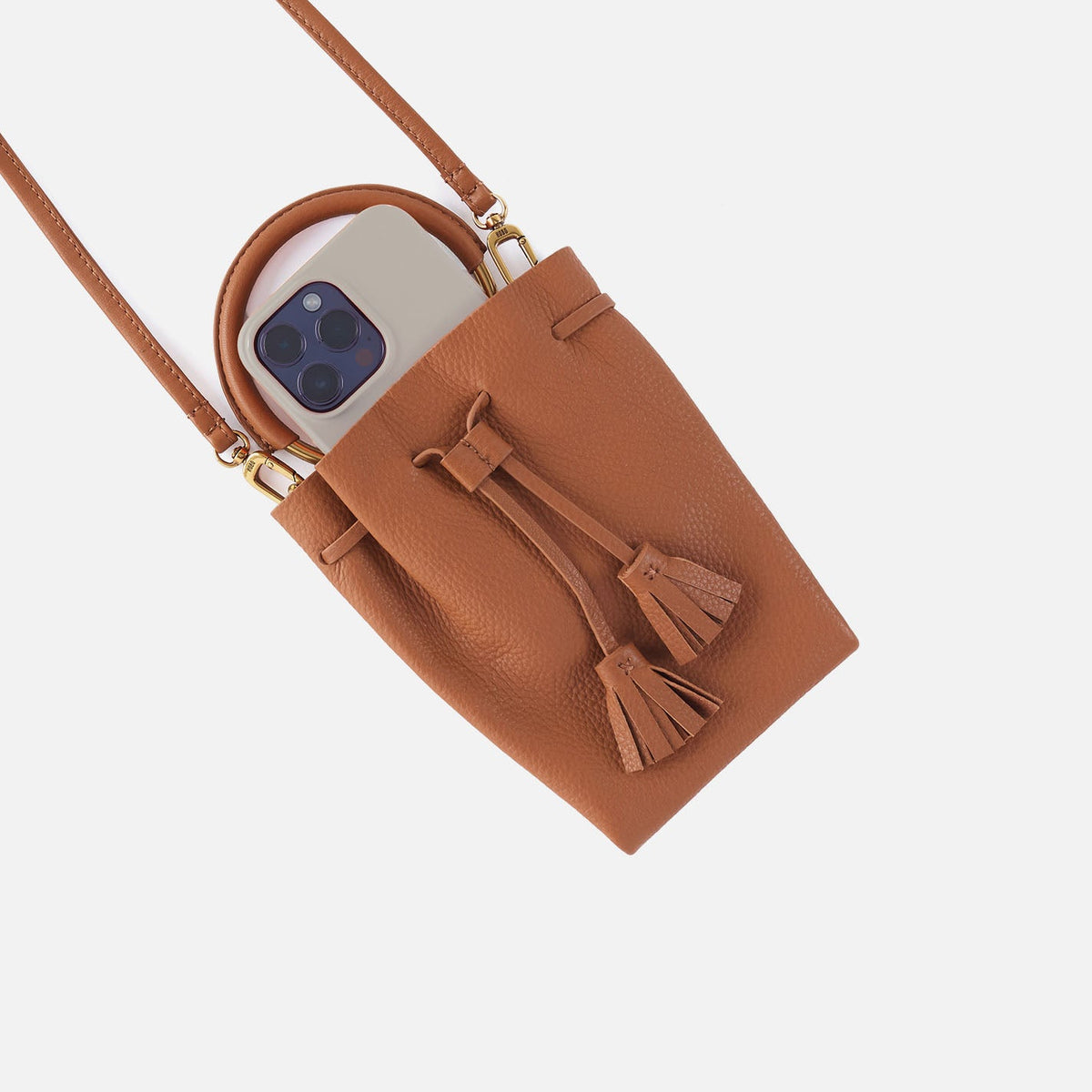 HOBO Special Offer - Eden Phone Crossbody In Pebbled Leather - Warm Honey