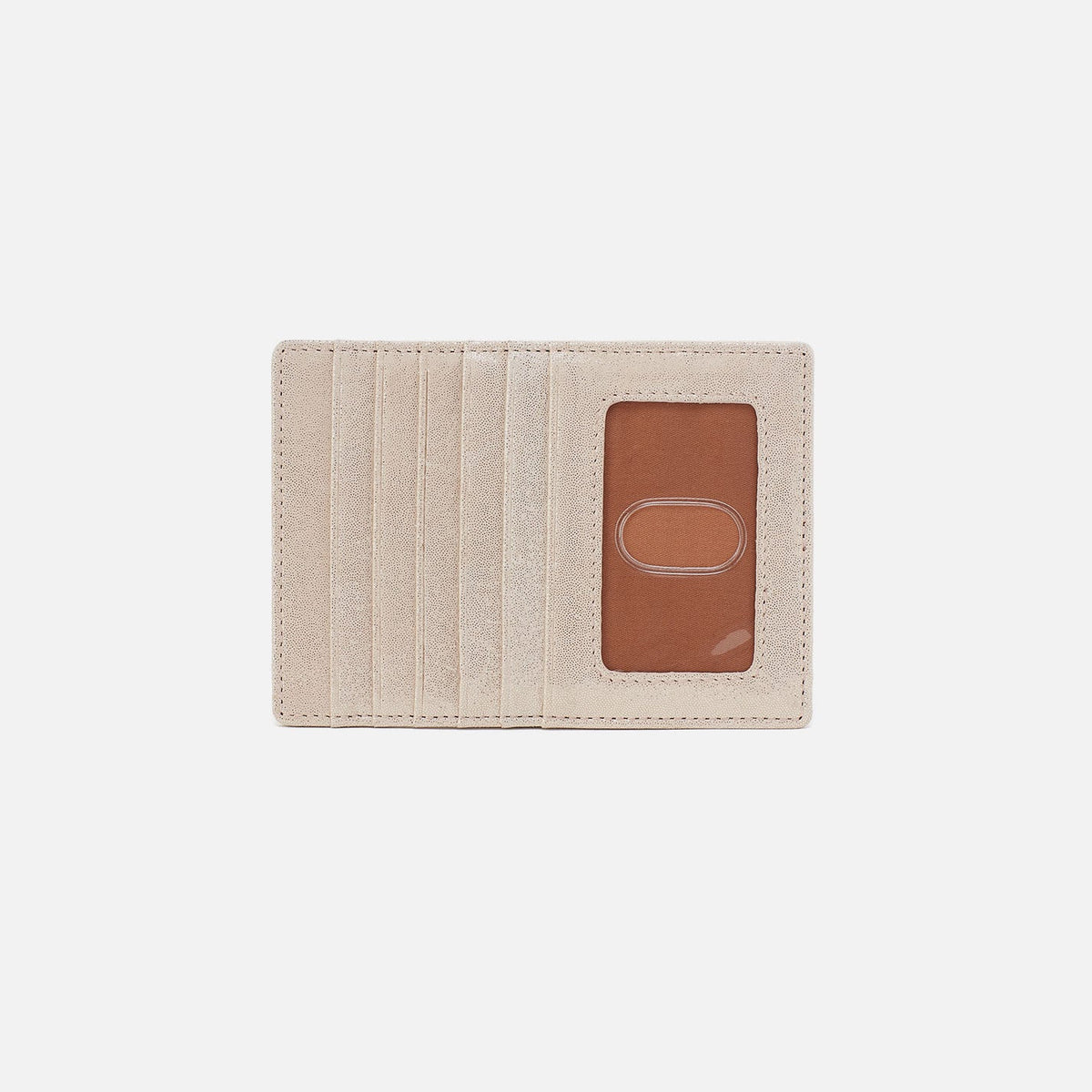 HOBO Classic - Euro Slide Card Case In Metallic Leather - Sand Shimmer