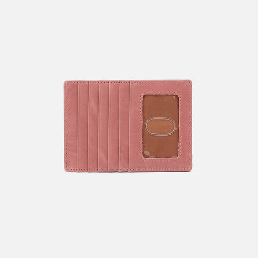 HOBO Smart Buy - Euro Slide Card Case In Polished Leather - Rose