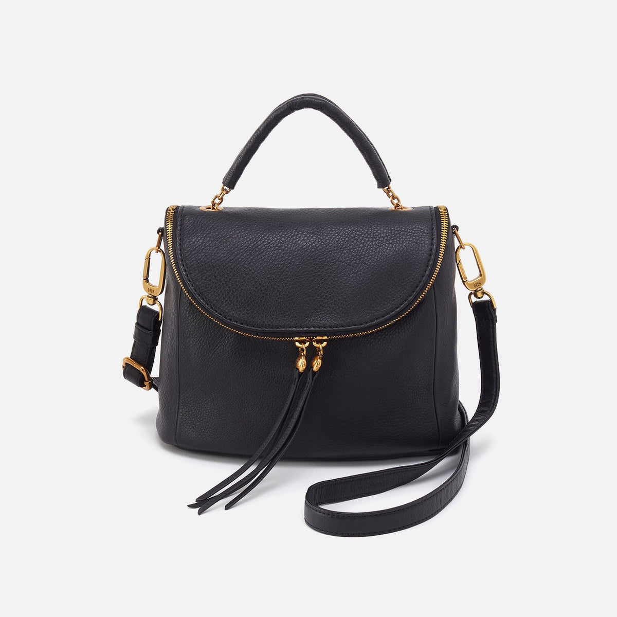 HOBO Exclusive - Fern Top Handle Satchel In Pebbled Leather - Black