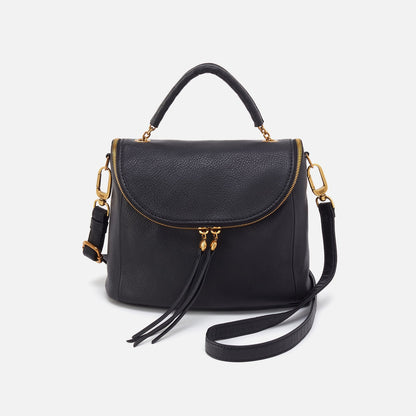HOBO Exclusive - Fern Top Handle Satchel In Pebbled Leather - Black