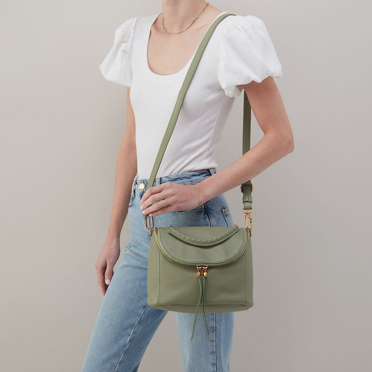 HOBO Featured - Fern Top Handle Satchel In Pebbled Leather - Watercress
