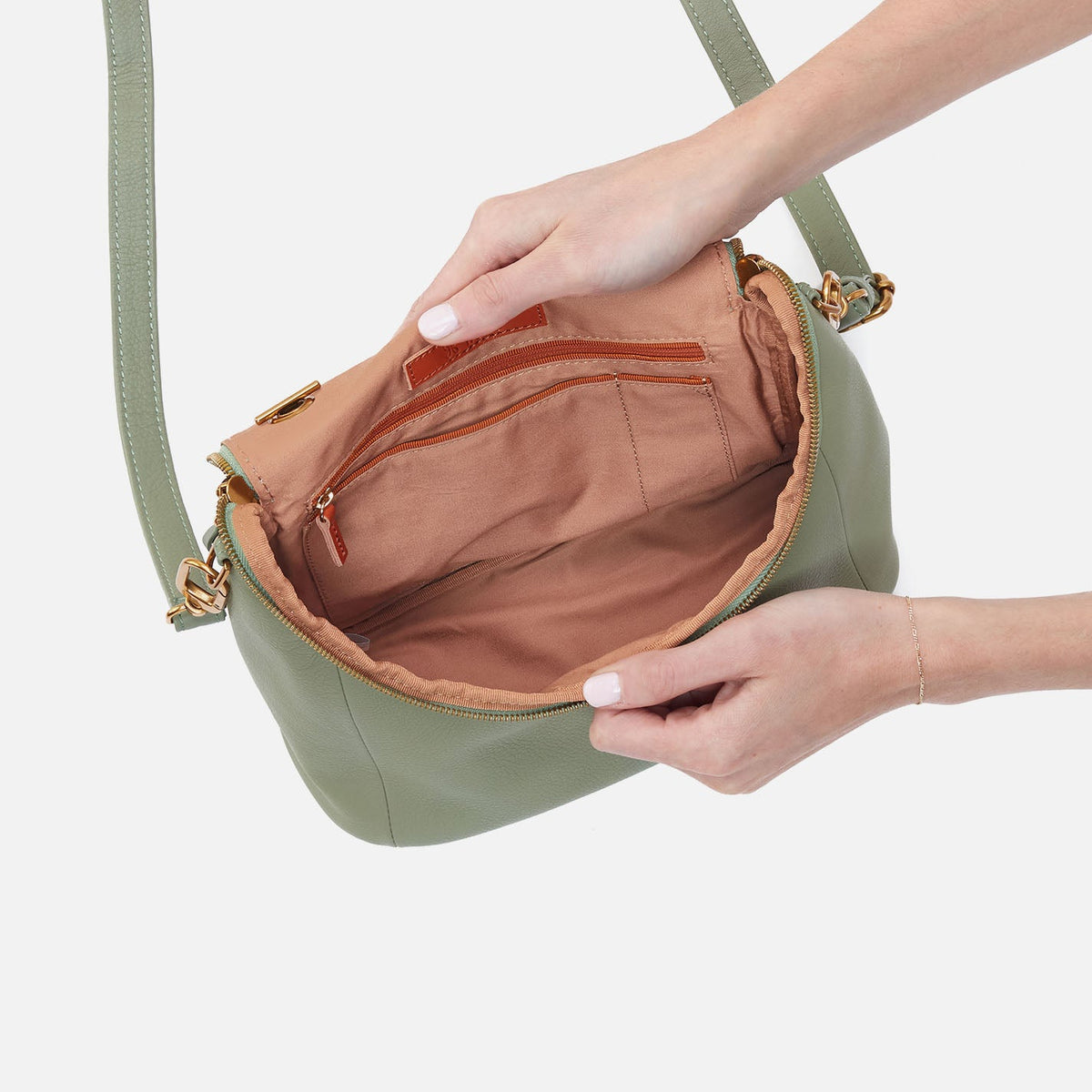 HOBO Featured - Fern Top Handle Satchel In Pebbled Leather - Watercress