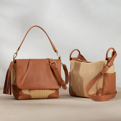 HOBO Great Value - Harley Convertible Shoulder Bag in Woven Straw - Natural Straw