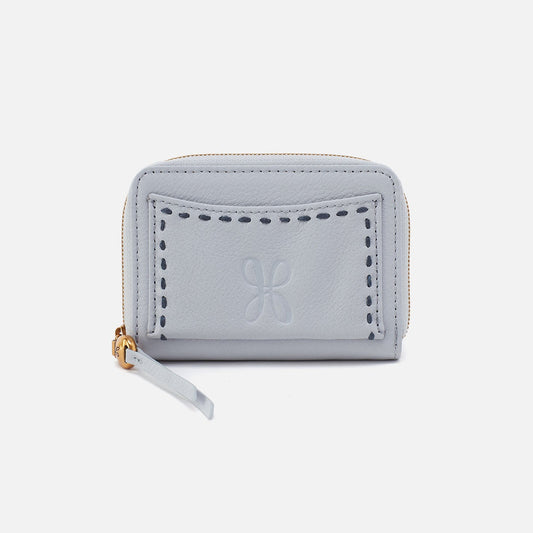 HOBO Recommended - Hart Card Case In Pebbled Leather - Blue Pearl