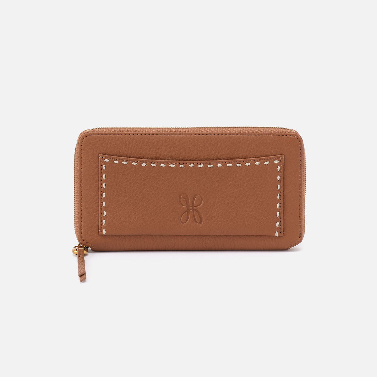 HOBO Great Value - Hart Large Wallet In Pebbled Leather - Warm Honey