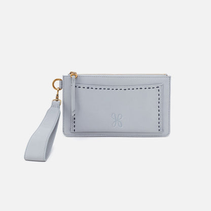 HOBO Sale - Hart Wristlet In Pebbled Leather - Blue Pearl