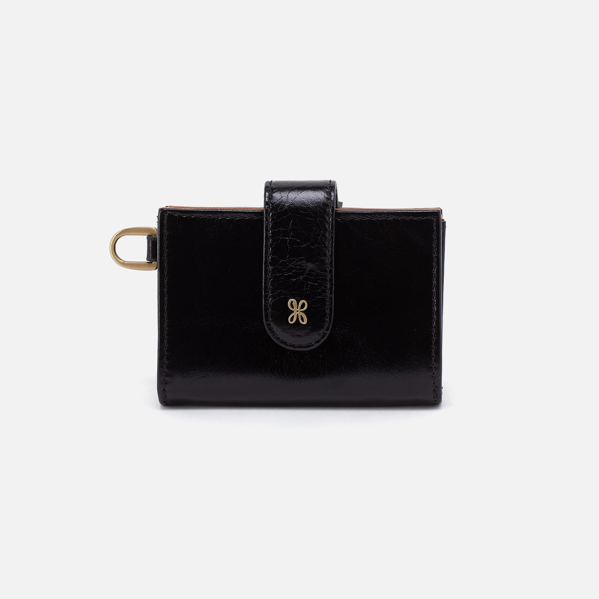 HOBO Trending - Jean Accordian Card Case In Polished Leather - Black