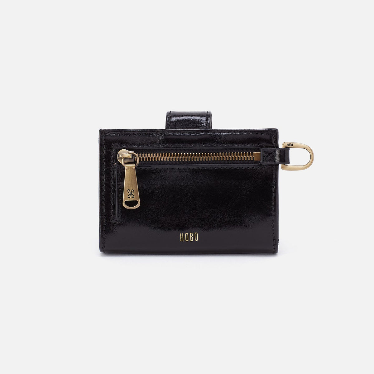 HOBO Trending - Jean Accordian Card Case In Polished Leather - Black